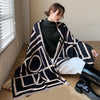 Women Luxury Cashmere Striped Scarf Pashmina Warmer Shawl Plaid Blanket Wrap