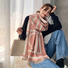 Women Luxury Cashmere Striped Scarf Pashmina Warmer Shawl Plaid Blanket Wrap