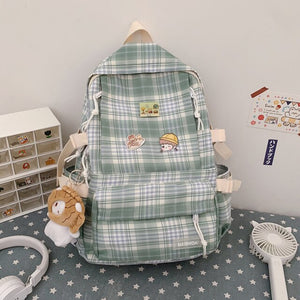 Women's Plaid Large Capacity Schoolbags