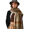 Unisex Mid-Length Plaid Print Scarfs with Tassels