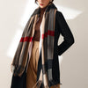 Unisex Mid-Length Plaid Print Scarfs with Tassels