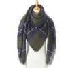 Women's Designer Knitted Scarf Plaid Warm Cashmere Shawls Luxury Brand