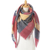 Women's Designer Knitted Scarf Plaid Warm Cashmere Shawls Luxury Brand