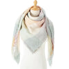 Women's Designer Knitted Scarf Plaid Warm Cashmere Shawls Luxury Brand