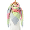 Women's Designer Knitted Scarf Plaid Warm Cashmere Shawls Luxury Brand