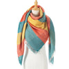 Women's Designer Knitted Scarf Plaid Warm Cashmere Shawls Luxury Brand