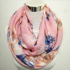 Foulard infini à fleurs pour femmes Bandana chaud Poncho long châle