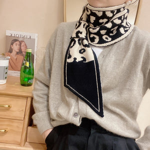 Women Knitted Designer Stripe Luxury Brand Warm Long Thin Multifunction Scarfs