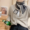 Women Knitted Designer Stripe Luxury Brand Warm Long Thin Multifunction Scarfs