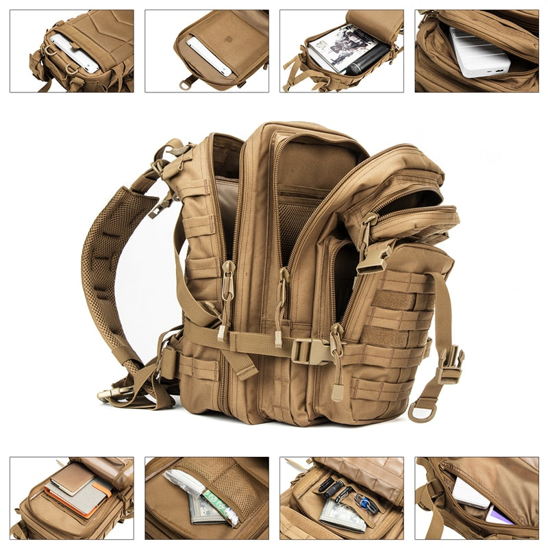 Unisex Military 30L Nylon Backpack Softback Outdoor Waterproof Rucksack