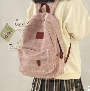 Unisex Simple Striped Backpack College School Bag Book bags Teenage Rucksack Travel Shoulder Bag