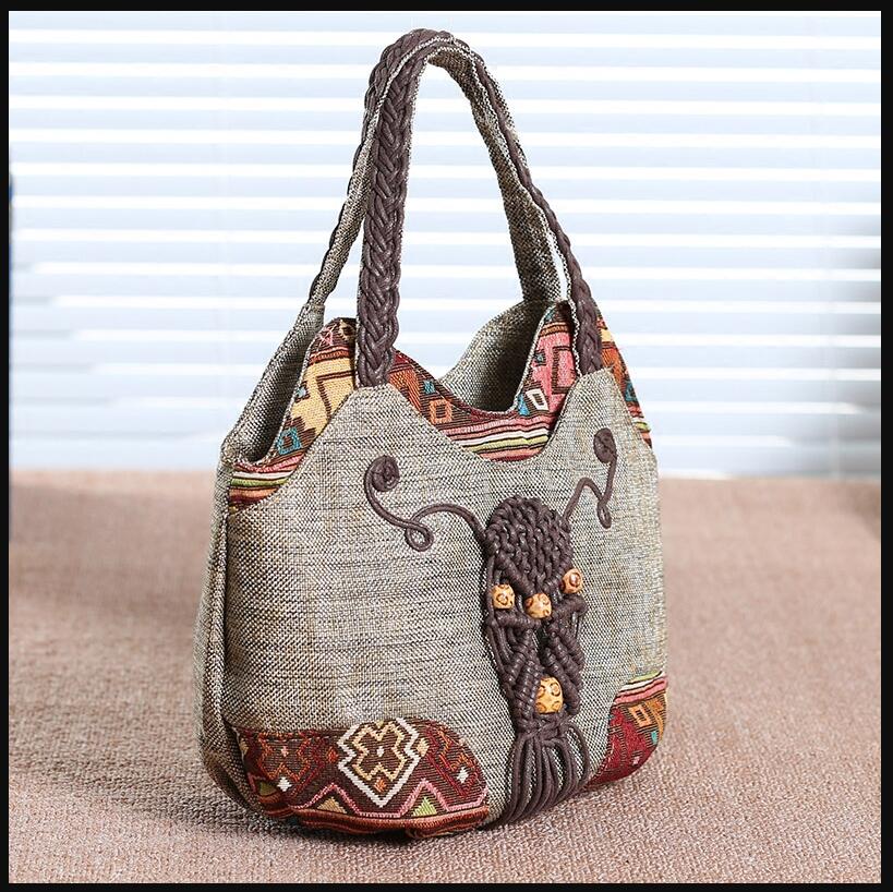 Women's Vintage Canvas Handbag Woven Light Small Cloth Bag