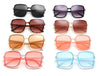 Women Square Retro Brand Oversize Frame Transparent Gradient Sunglasses