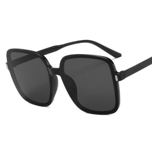 Lunettes de soleil dégradées transparentes à monture oversize de marque rétro carrée pour femmes