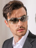 Men's Photochromic Day & Night Driving Glasses with Rimless Aluminum Frames