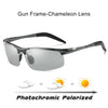 Men's Photochromic Day & Night Driving Glasses with Rimless Aluminum Frames