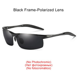 Men's Photochromic Day & Night Driving Glasses with Rimless Aluminum Frames