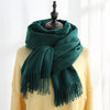 Women Solid Color Imitation Cashmere Mid-length Warm Sweet Fashion Fringed Sharf