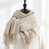 Women Solid Color Imitation Cashmere Mid-length Warm Sweet Fashion Fringed Sharf