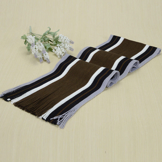 Men's Classic Striped Cashmere Business Scarfs with Tassels