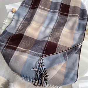 Femmes hommes conception impression épaisse couverture chaude avec gland cachemire Pashmina châle multi-fonction tricoté Wrap