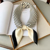 Écharpe carrée à carreaux en satin de soie de marque de luxe pour femmes pour cravate, bandeau de cheveux, châle Hijab