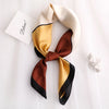 Women Luxury Brand Silk Satin Square Plaid Print Scarf for Neck Tie, Hair Band, Hijab Shawl