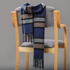 Unisex Plaid Cashmere Scarfs with Tassels