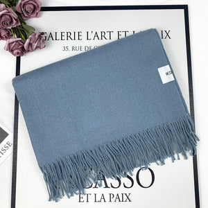 Femmes Chaud Épais Cachemire Solide Couleur Écharpe Multi-fonction Pashmina Châles Wraps Bandana avec Gland