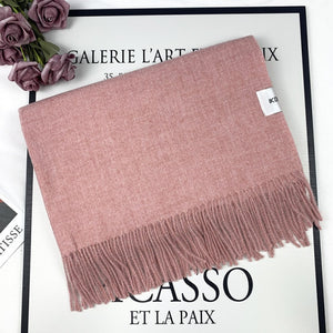 Femmes Chaud Épais Cachemire Solide Couleur Écharpe Multi-fonction Pashmina Châles Wraps Bandana avec Gland