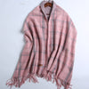 Women Woven Thick Warmer Scarf long double-sided Wool Fragrance Shawl with tassels