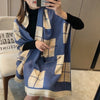 Women Luxury Cashmere Brand Tower Print Warm Scarf Pashmina Thick Blanket Shawls with Tassels