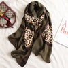 Women Silk Print Multicolor Scarf Luxury Long Cotton Outdoor Four Season Shawl