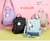 Women Casual Floral Print Waterproof Anti-theft Shoulder Book Bag Backpack