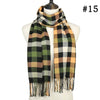 Unisex Warm Striped Print Cashmere Scarf Pashmina Multifunction Neck Warps with Tassel Shawls