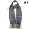 Unisex Warm Striped Print Cashmere Scarf Pashmina Multifunction Neck Warps with Tassel Shawls