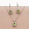 Boucles d'oreilles crochet en argent sterling 925 avec péridot vert pour femmes, pierres précieuses naturelles, collier pendentif Halo